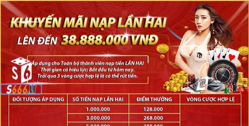 Khuyến mãi nạp tiền lân 2 lên tới 38.888.000 VNĐ