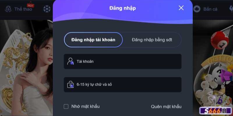 Sử dụng Quên mật khẩu ngay ở trang S666